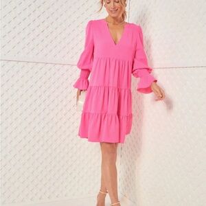 Pomander Place Bright Pink Crepe Kenzo Dress